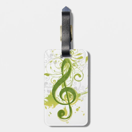 Mooie en coole muzieknoten met een spleet bagagelabel (Achterkant verticaal)