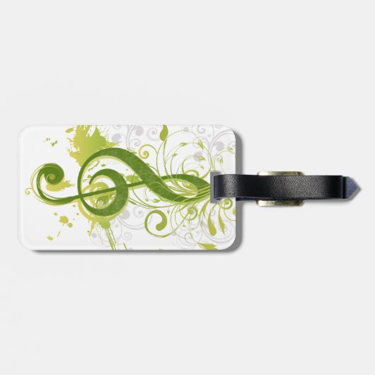 Mooie en coole muzieknoten met een spleet bagagelabel (Achterkant horizontaal)