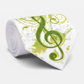 Mooie en coole muzieknoten met een spleet stropdas (Opgerold)