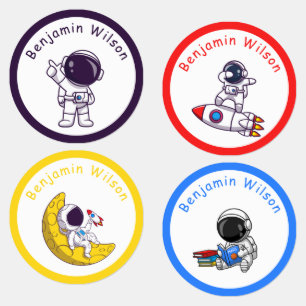 Mooie en Eenvoudige Astronaut Jouw Kindernaam Labe Labels