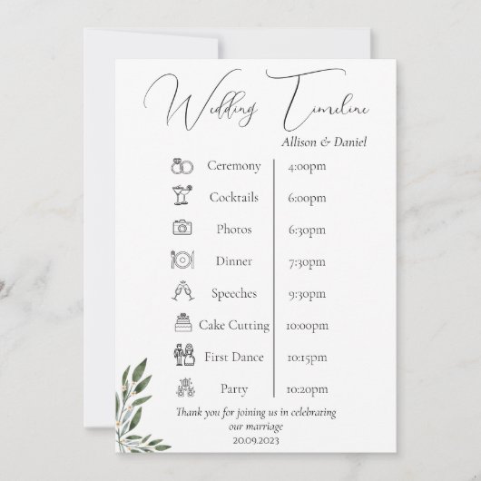 Mooie en elegante bruiloft kaart (Voorkant)