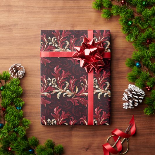 Mooie en elegante Damask kerstvakantie Cadeaupapier (Feestdagen Geschenken)