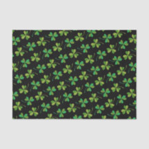 Mooie en Elegante Donkere Klaverpatroon Groen en Z