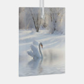 Mooie en Elegante Swan Kerstvakantie Glas Ornament (Voorkant Rechts)
