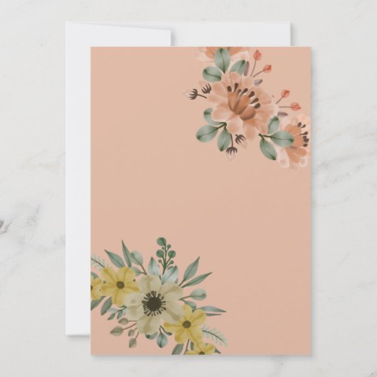 Mooie en elegante trouwuitnodiging kaart (Achterkant)