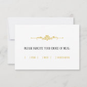 Mooie en Elegante Wit en Gouden RSVP-Kaart RSVP Kaartje (Achterkant)