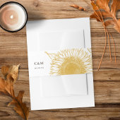 Mooie en elegante zonnebloemen vieren bruiloft uitnodigingen wikkel