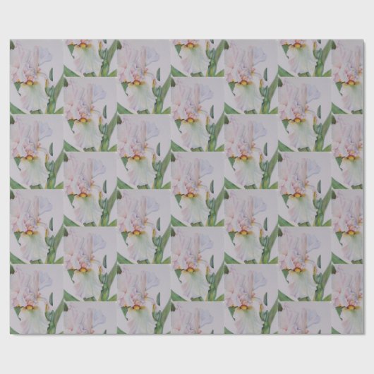 Mooie en fijne witte Iris-ventilator Cadeaupapier (Vlak)