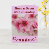 Mooie en gedurfde 80ste verjaardag Kaart voor oma (Gele Bloem)