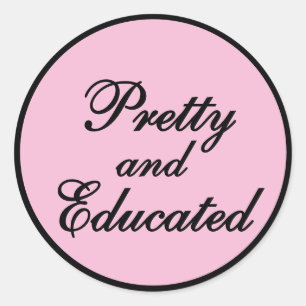 Mooie en geschoolde - babyroze cadeau ronde sticker
