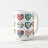 "Mooie en gezellige hart-thema koffiekopje" Koffiemok (Voorkant rechts)