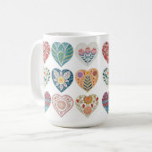 "Mooie en gezellige hart-thema koffiekopje" Koffiemok (Voorkant links)