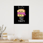 Mooie en giftige toast Butter Pun Dark BG Poster (Keuken)