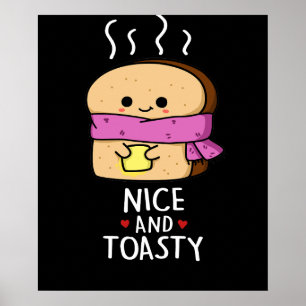 Mooie en giftige toast Butter Pun Dark BG Poster