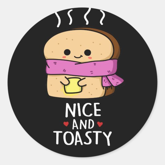 Mooie en giftige toast Butter Pun Dark BG Ronde Sticker (Voorkant)
