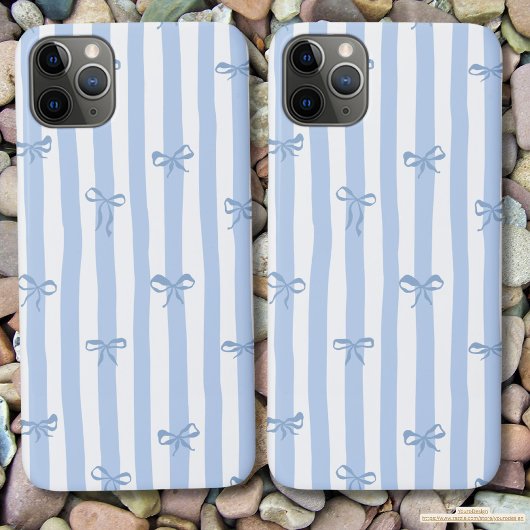 Mooie en girly bogen en strepen Pastel blauw Case-Mate iPhone Case