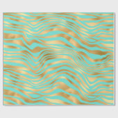 Mooie en golvende gouden strepen cadeaupapier (Vlak)