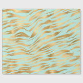 Mooie en gouden strepen op een blauwe achtergrond cadeaupapier (Vlak)