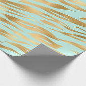 Mooie en gouden strepen op een blauwe achtergrond cadeaupapier (Hoek)