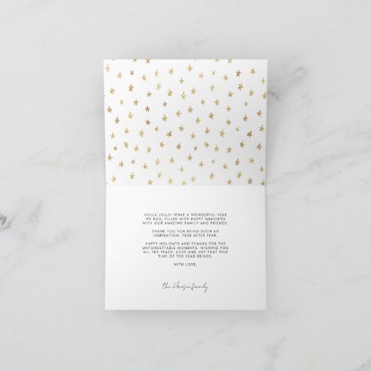 Mooie en helder trendy gezinsfoto feestdagen kaart (Binnen)