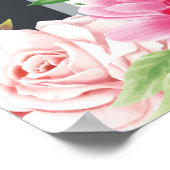 Mooie en heldere bloemige bruidsdouche poster (Hoek)