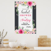Mooie en heldere bloemrijke bruidsdouche poster (Keuken)