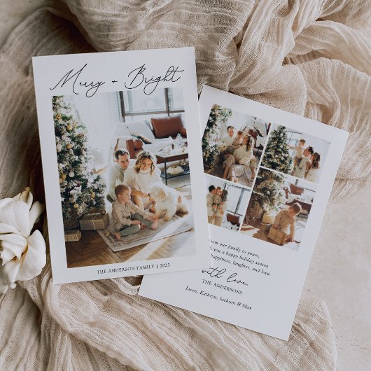 Mooie en heldere moderne minimalistische foto feestdagenkaart