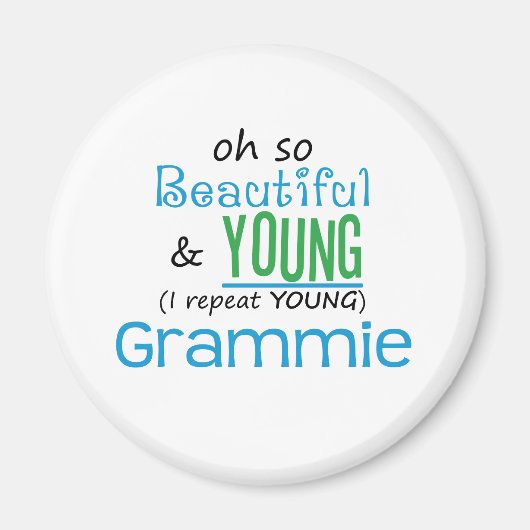 Mooie en jonge Grammie Magneet (Voorkant)