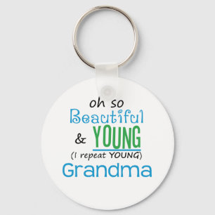 Mooie en jonge oma sleutelhanger