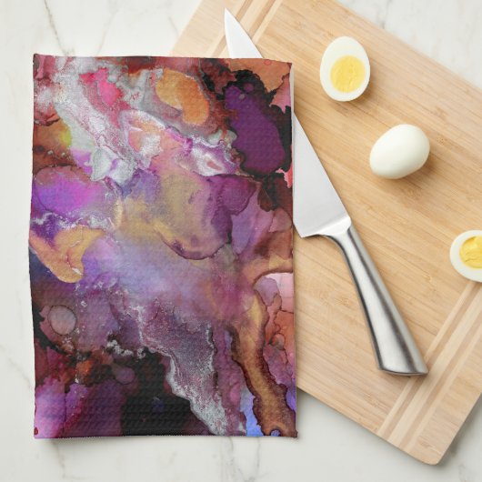 Mooie en kleurrijke Abstracte keukenhanddoek (Quarter Fold)