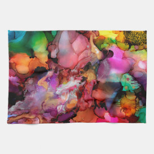 Mooie en kleurrijke Abstracte keukenhanddoek