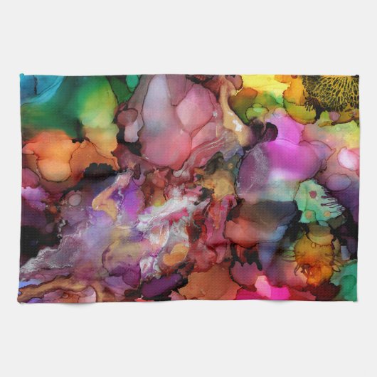 Mooie en kleurrijke Abstracte keukenhanddoek (Horizontaal)