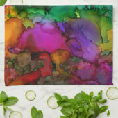 Mooie en kleurrijke Abstracte keukenhanddoek (Gevouwen)