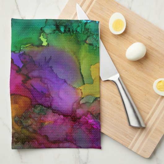 Mooie en kleurrijke Abstracte keukenhanddoek (Quarter Fold)