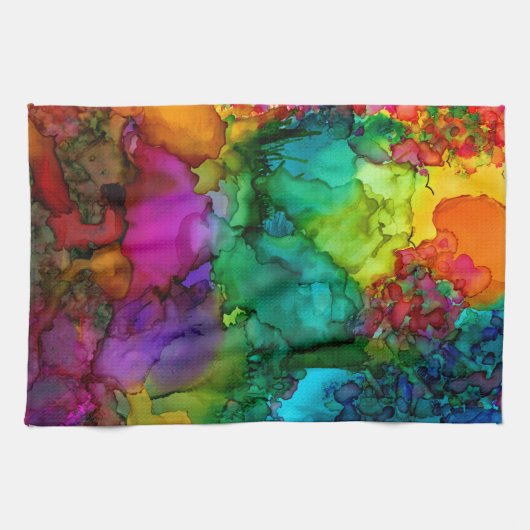 Mooie en kleurrijke Abstracte keukenhanddoek (Horizontaal)