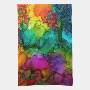 Mooie en kleurrijke Abstracte keukenhanddoek