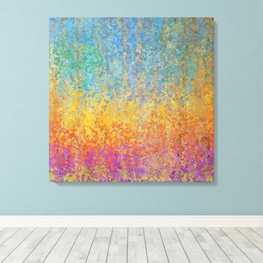 Mooie en kleurrijke Aspen Bomen Canvas 24x24" (Insitu (Houten vloer))