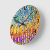 Mooie en kleurrijke Aspen Tree Clock Ronde Klok (Hoek)