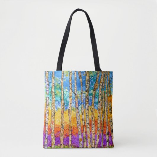 Mooie en kleurrijke Aspen Trees Canvas tas (Voorkant)