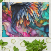 Mooie en kleurrijke Bald Eagle keukenhanddoek (Gevouwen)