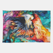 Mooie en kleurrijke Bald Eagle keukenhanddoek (Horizontaal)