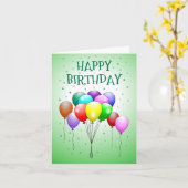 Mooie en kleurrijke ballonnen kaart (Gele Bloem)