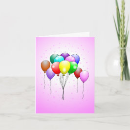 Mooie en kleurrijke ballonnen kaart