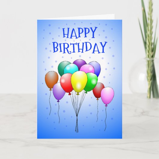 Mooie en kleurrijke ballonnen kaart (Voorkant)