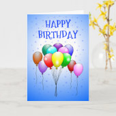 Mooie en kleurrijke ballonnen kaart (Gele Bloem)