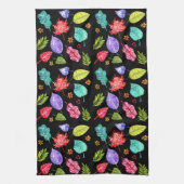 Mooie en kleurrijke bladeren keukenhanddoek (Verticaal)