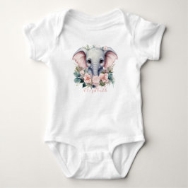 Mooie en Kleurrijke Bloemige Baby Olifant Romper