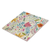 Mooie en kleurrijke bloempatroon tegeltje (Zijkant)