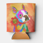 Mooie en kleurrijke Boston Terrier Blikjeskoeler (Voorkant)