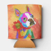 Mooie en kleurrijke Boston Terrier Blikjeskoeler (Achterkant)